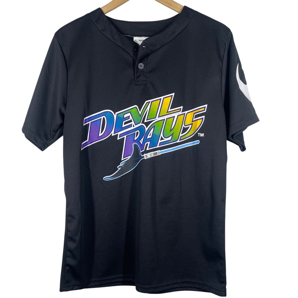 Tampa Bay Devil Rays Star Wars Night Jersey Mens Small Black 98